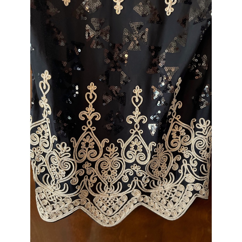 Simply Couture Black Sequin Embroidered Tunic Top/Mini Dress Size S NWT - Picture 6 of 16